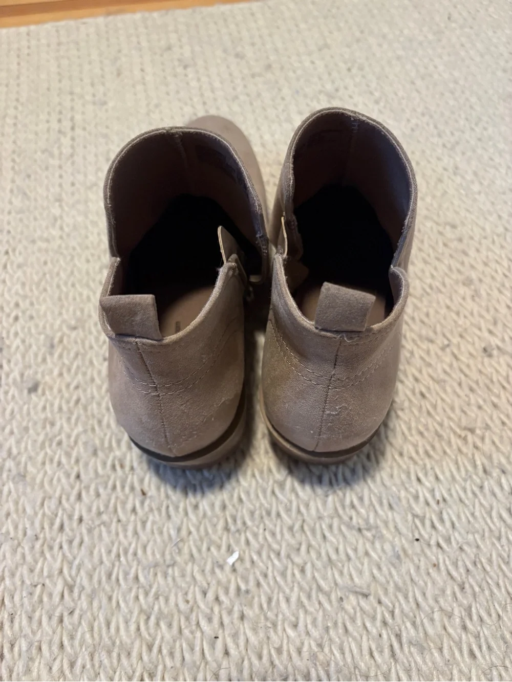 Time and Tru Taupe Suede Ankle Booties